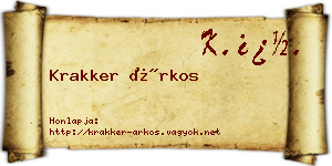Krakker Árkos névjegykártya
